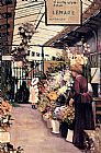 Market Canvas Paintings - The Flower Market